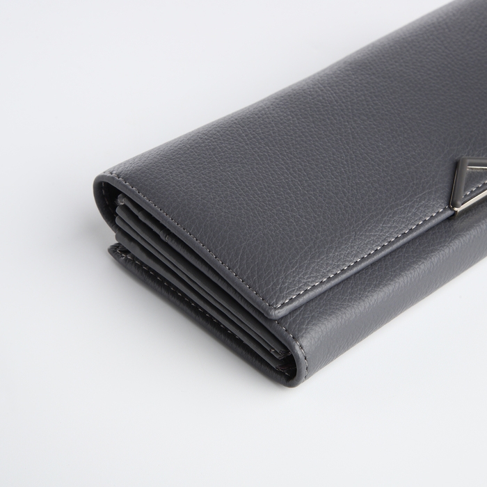 Кошелёк женский на магните, цвет серый