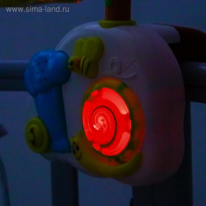 Мобиль музыкальный на кроватку &laquo;Зверята&raquo; с ночником, работает от батареек