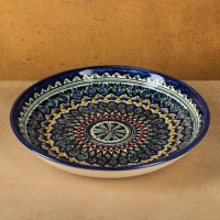 Ляган Риштанская Керамика "Узоры", 25 см, синий Ляган Риштанская Керамика "Узоры", 25 см, синий