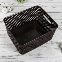 Корзина для хранения &laquo;Плетёнка&raquo;, 35&times;29&times;17,5 см, цвет коричневый
