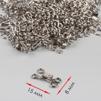 Крючок пришивной №2, 15 × 8 мм, 100 шт, цвет серебряный Крючок пришивной №2, 15 × 8 мм, 100 шт, цвет серебряный