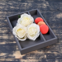 Кашпо деревянное 25.5&times;20&times;4.5 см "Макарунас", серый Дарим Красиво