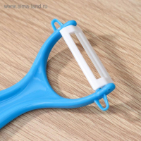 Набор кухонный на подставке Доляна &laquo;Симпл&raquo;, 5 предметов: ножи 7,5 см, 10,5 см, 13 см, 15 см, овощечистка, цвет голубой