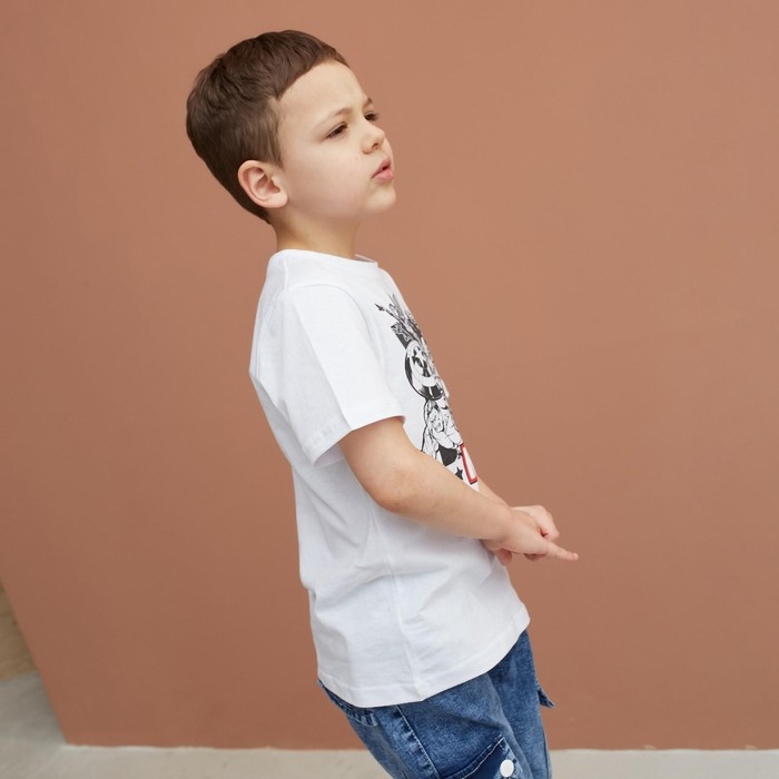 Футболка детская Мстители, рост 110-116, белый