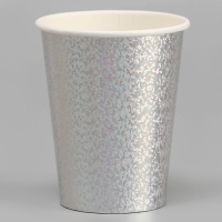 Стаканы бумажные &laquo;Голография&raquo;, 6 шт., цвет серебро