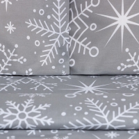 Постельное бельё &laquo;Этель&raquo; Дуэт Snow fall, 143х215 см - 2 шт, 220х240 см, 70х70 см - 2 шт, бязь