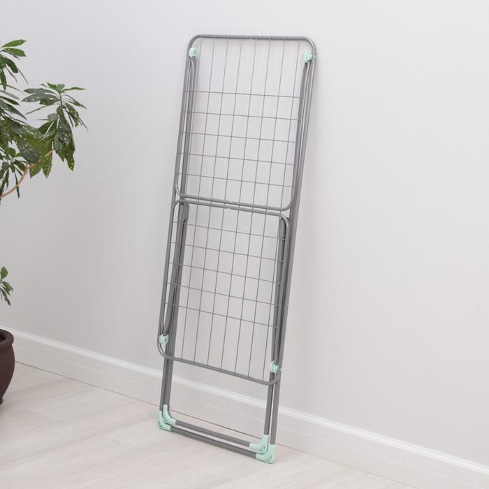 Сушилка для белья напольная складная, рабочая длина 18 м, высота от пола 95 см, ширина 54 см, цвет серый