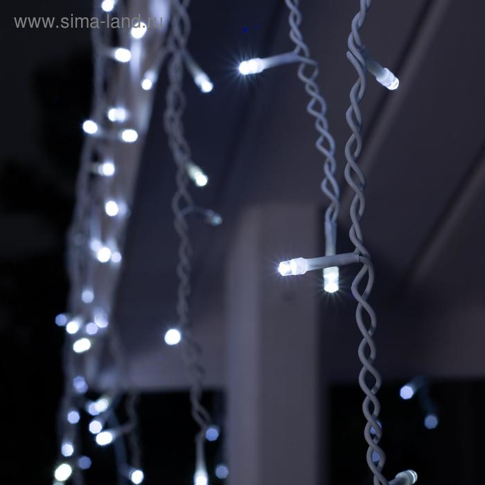 Гирлянда &laquo;Бахрома&raquo; 4 &times; 0.6 м, IP44, белая нить, 180 LED, свечение белое, мерцание белым, 220 В