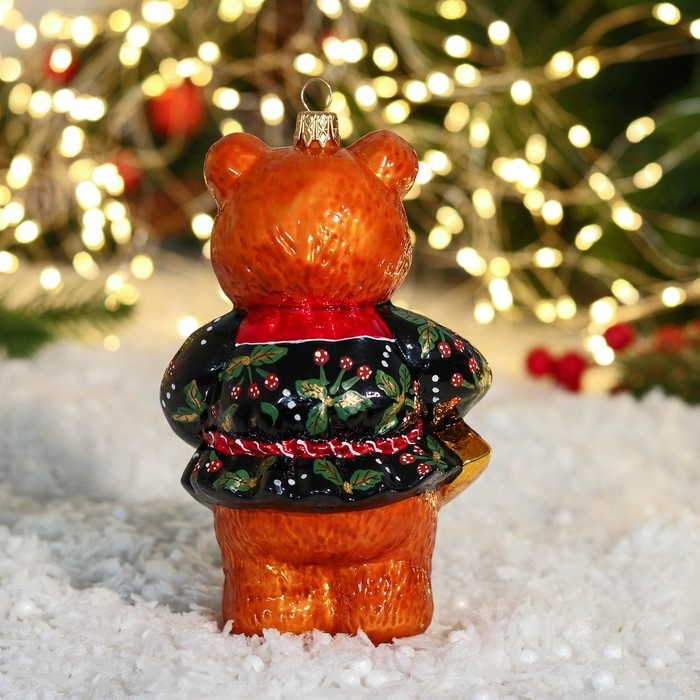 Елочное украшение Елочное украшение "Мишка с балалайкой" 15 см, микс