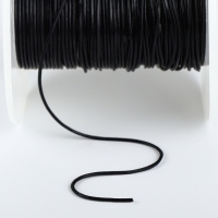 Нить для плетения, натуральная кожа, d = 1 мм, 10 &plusmn; 0,5 м, цвет чёрный