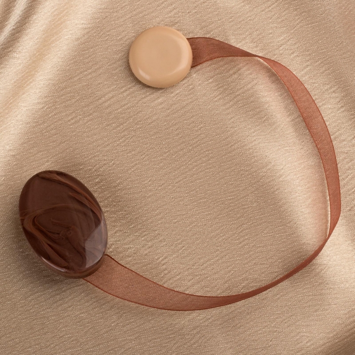 Подхват для штор, 5 × 3,5 см, цвет коричневый Подхват для штор, 5 × 3,5 см, цвет коричневый