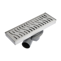 Трап AFLORN AF20410-30,d=50 мм,горизонтальный,c флaнцeм своб.вращ.360&deg;,100х300мм,нерж.сталь