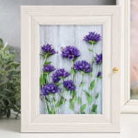 Ключница "Цветочки" 19х24 см молочный дуб МИКС Ключница "Цветочки" 19х24 см молочный дуб МИКС