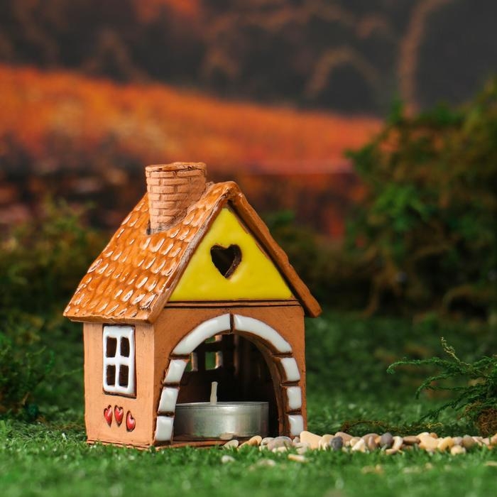 Аромалампа Домик &laquo;Сердечко&raquo;, 9 см, ручная работа, микс