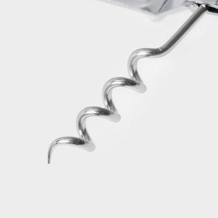 Открывашка - штопор Доляна «Помощник», 14 см, цвет серебристый Открывашка - штопор Доляна «Помощник», 14 см, цвет серебристый