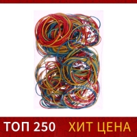 Банковская резинка, 200 г, диаметр 60 мм, длина 95 мм, сечение 1,7 х 1,7 мм, микс, в пакете Банковская резинка, 200 г, диаметр 60 мм, длина 95 мм, сечение 1,7 х 1,7 мм, микс, в пакете