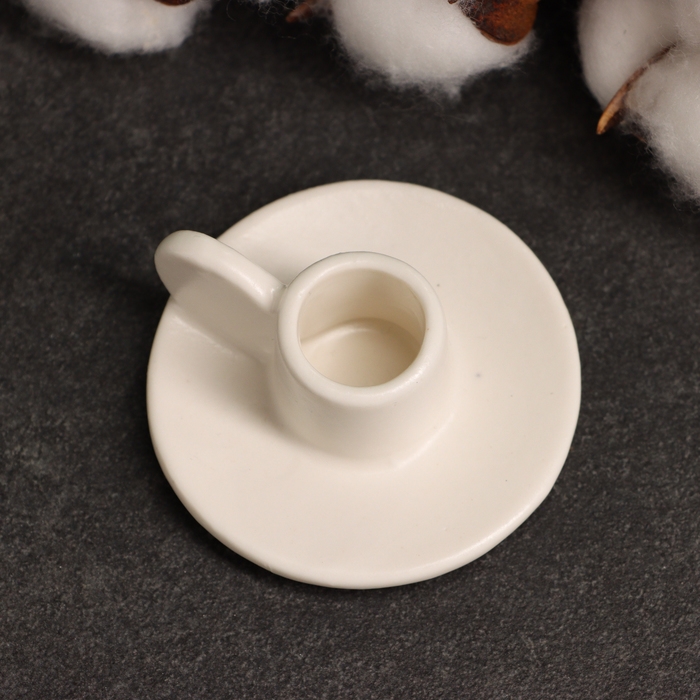 Подсвечник Подсвечник "Саймон" белый глянец, 3х6х6см