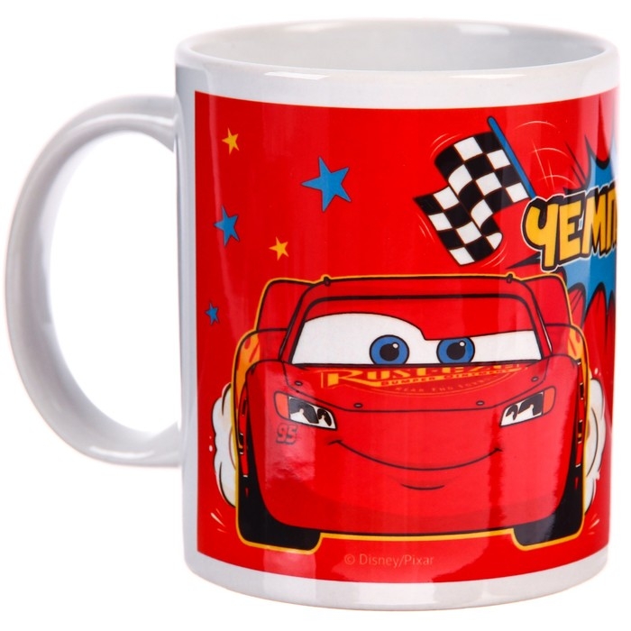 Кружка сублимация, 350 мл Кружка сублимация, 350 мл "Чемпион", Тачки