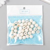 Бусины для творчества пластик "Шарики шамот беж" набор 20 гр d=1 см