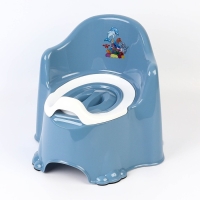 Горшок детский антискользящий &laquo;Комфорт&raquo; с крышкой, съёмная чаша, цвет голубой