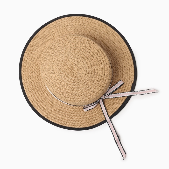 Шляпа для девочки MINAKU Шляпа для девочки MINAKU "Леди", размер 52-54, цвет бежевый