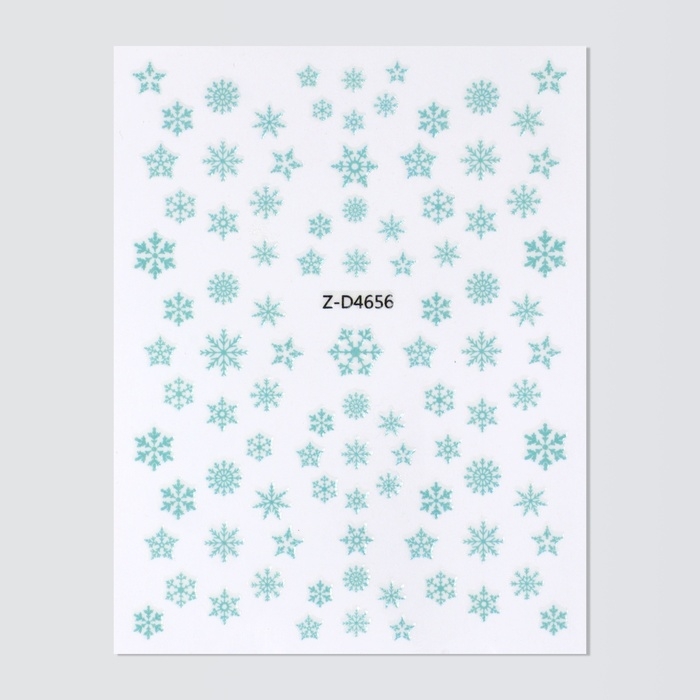 Новый год! Наклейки для ногтей &laquo;Снежинки&raquo;, цвет голубой