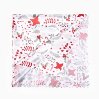 Скатерть Доляна "Новогодние цветы" 145х180 см, 100% п/э