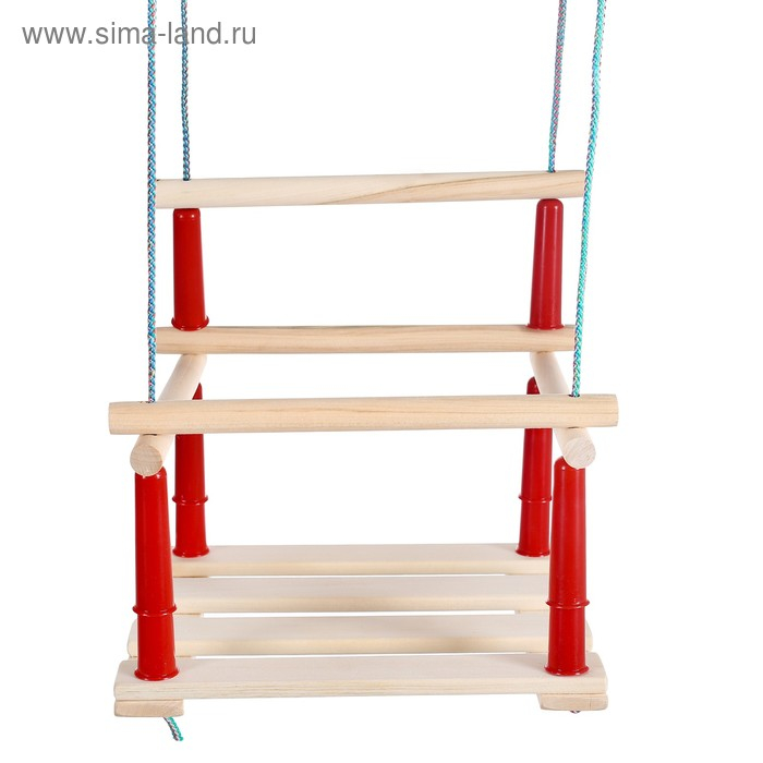 Качели подвесные, деревянные, сиденье 33&times;22см, МИКС