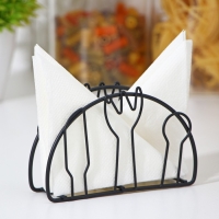 Салфетница Доляна &laquo;Столовые приборы&raquo;,13&times;3,5&times;8 см, цвет чёрный