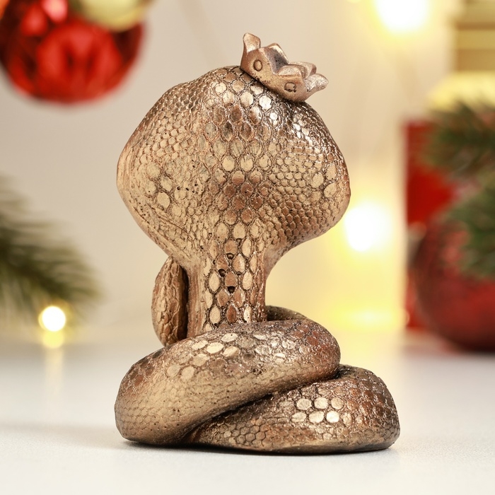 Фигура "Змея с короной" бронза, 8х5см