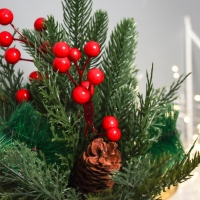 Декор "Лесной фестиваль" зелень ягоды, 30 см