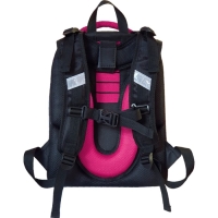 Рюкзак каркасный школьный 38 х 30 х 16 см, эргономичная спинка, Stavia "Фламинго мини", чёрный/синий/розовый