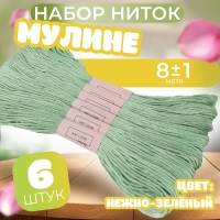 Набор ниток мулине №966, 8 ± 1 м, 6 шт, цвет нежно-зелёный Набор ниток мулине №966, 8 ± 1 м, 6 шт, цвет нежно-зелёный