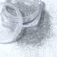 Блёстки для декора ногтей, светоотражающие, мелкие, цвет серебристый