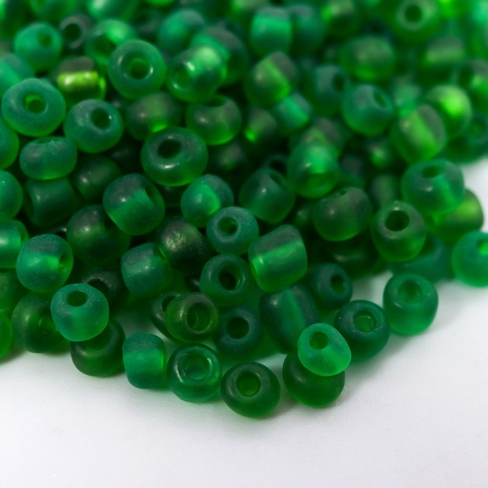 Бисер стекло 6/0 Бисер стекло 6/0 "Матовый полупрозрачный. Зелёный мох" 30 гр