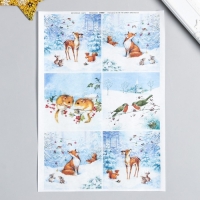 Декупажная карта "Звери в лесу" плотность 45г/м2 формат А4 Декупажная карта "Звери в лесу" плотность 45г/м2 формат А4