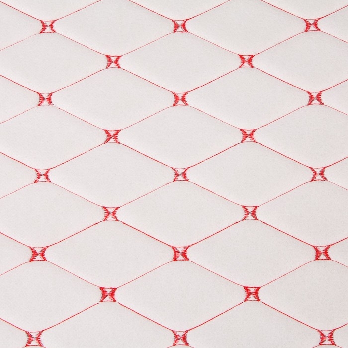 Обшивка салона авто 100&times;160&times;0,7 см, кожзам/поролон, ромб, красная строчка