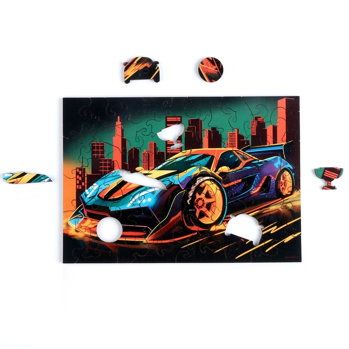 Пазл деревянный фигурный &laquo;Машинка&raquo;, 61 элементов