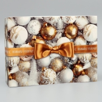 Коробка подарочная новогодняя складная &laquo;Яркие шары&raquo;, 25 х 18 х 10 см, Новый год