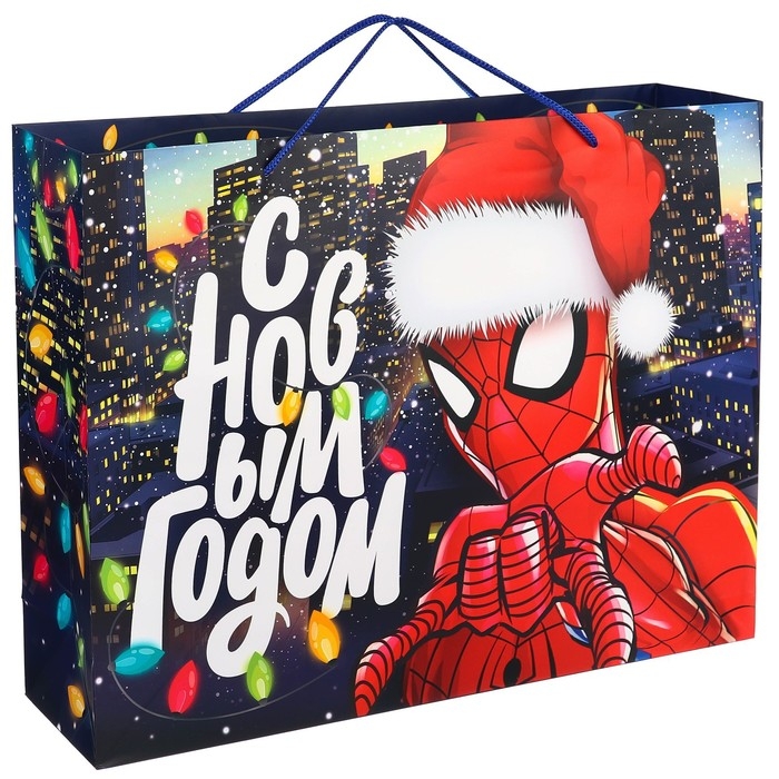 Пакет подарочный "С Новым годом!", 31х40х11 см, упаковка, Человек-паук