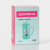 Чайник заварочный френч - пресс Доляна «Комплимент», 350 мл, стекло, цвет бирюзовый Чайник заварочный френч - пресс Доляна «Комплимент», 350 мл, стекло, цвет бирюзовый