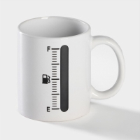 Кружка - хамелеон керамическая Доляна &laquo;Уровень топлива&raquo;, 350 мл, цвет белый