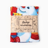 Набор кухонных полотенец Доляна &laquo;Пряничный домик&raquo; 35х60см-2шт, 100% хлопок