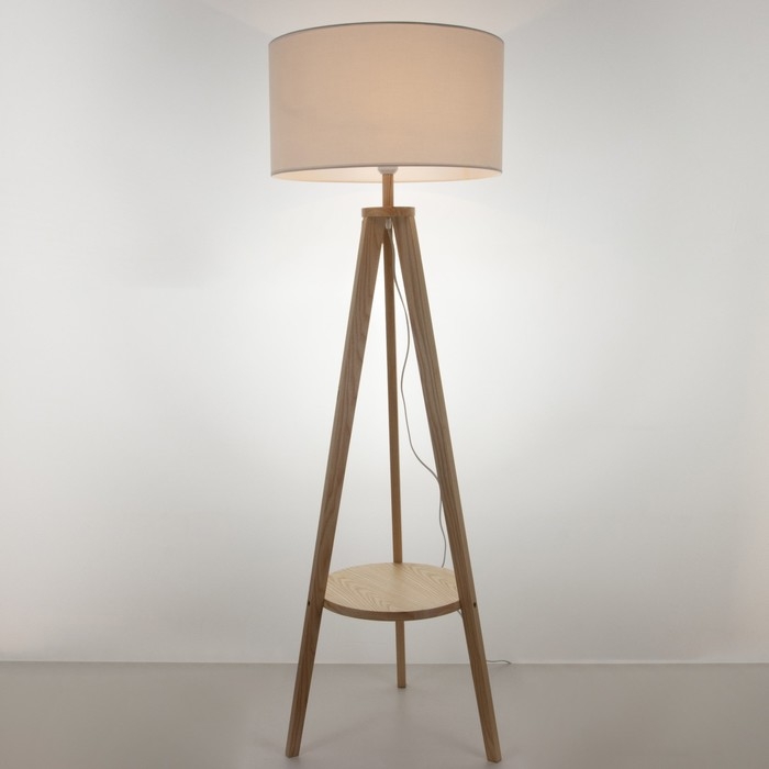 Торшер 19037/1 E27 40Вт светлое дерево-белый 44х51х123 см