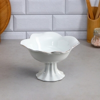 Салатник &laquo;Роза&raquo;, на подставке, 800 мл, золотая обводка, фарфор, Иран