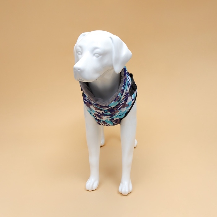 Куртка для собак со шлейкой, размер 4XL ( ДС 55 см, ОШ 52 см, ОГ 70 см), камуфляжная