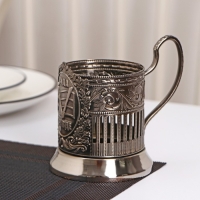 Подстаканник &laquo;V&raquo;, d=72 мм, никелированный, с чернением