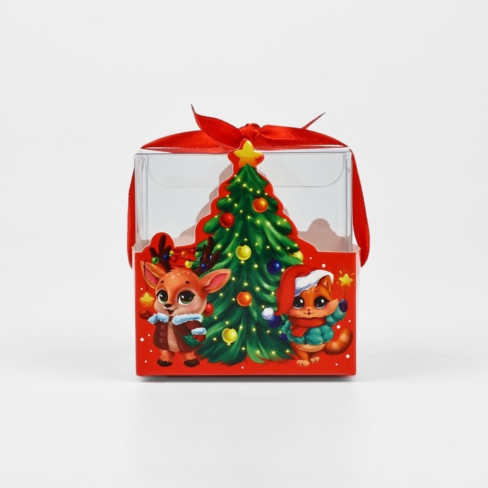 Коробка подарочная новогодняя складная &laquo;Новогодняя&raquo;, 7 х 7 х 7 см, Новый год