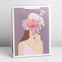 Пакет подарочный ламинированный вертикальный, упаковка, &laquo;С любовью&raquo;, L 31 х 40 х 11,5 см