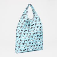 Сумка хозяйственная на кнопке, складная, цвет голубой Сумка хозяйственная на кнопке, складная, цвет голубой